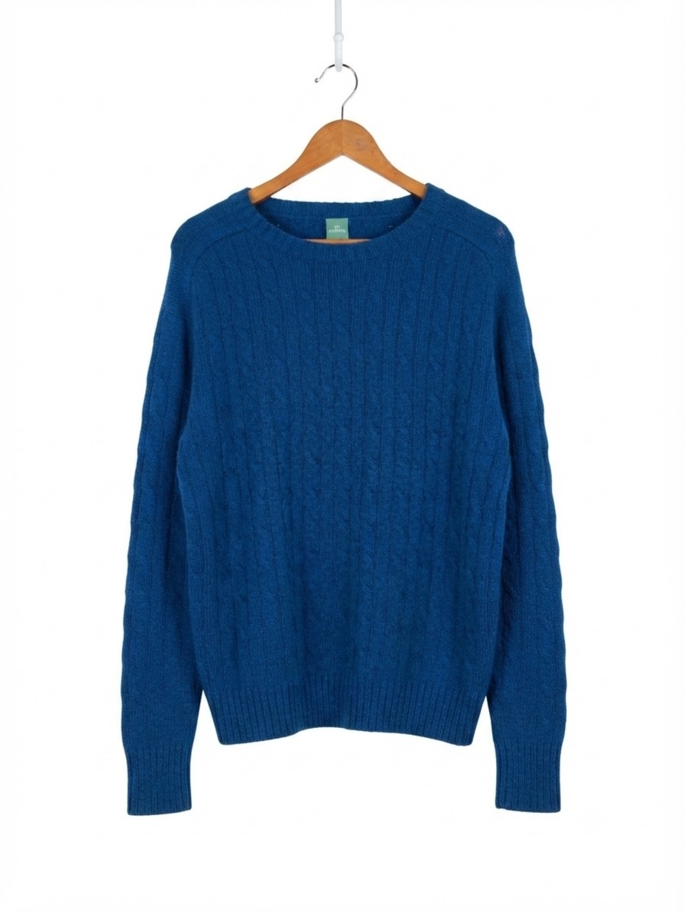 Sid Mashburn Men's Crewneck Cable Sweater in Royal Blue